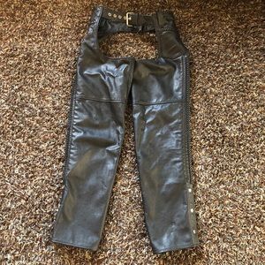 FMC Black Leather Chaps Size XXS High Quality